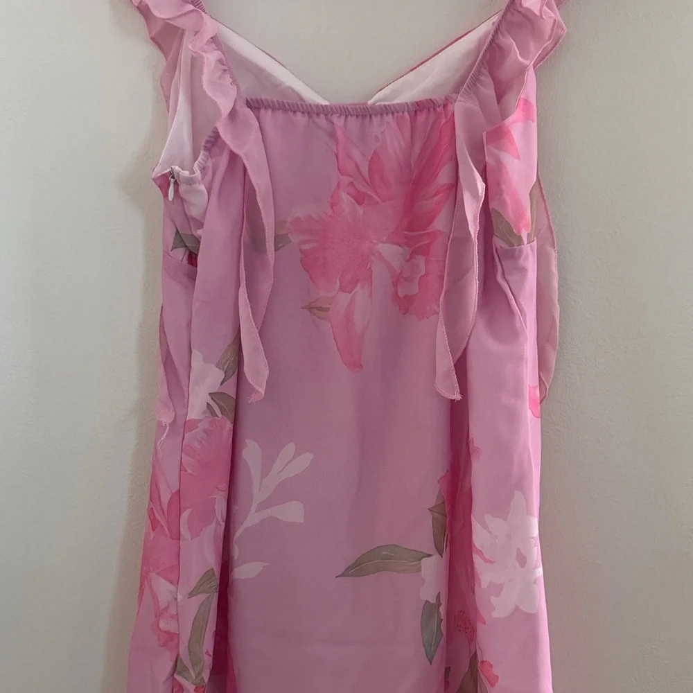 Pink Floral Ruffle Strap Top - Picture 8 of 16